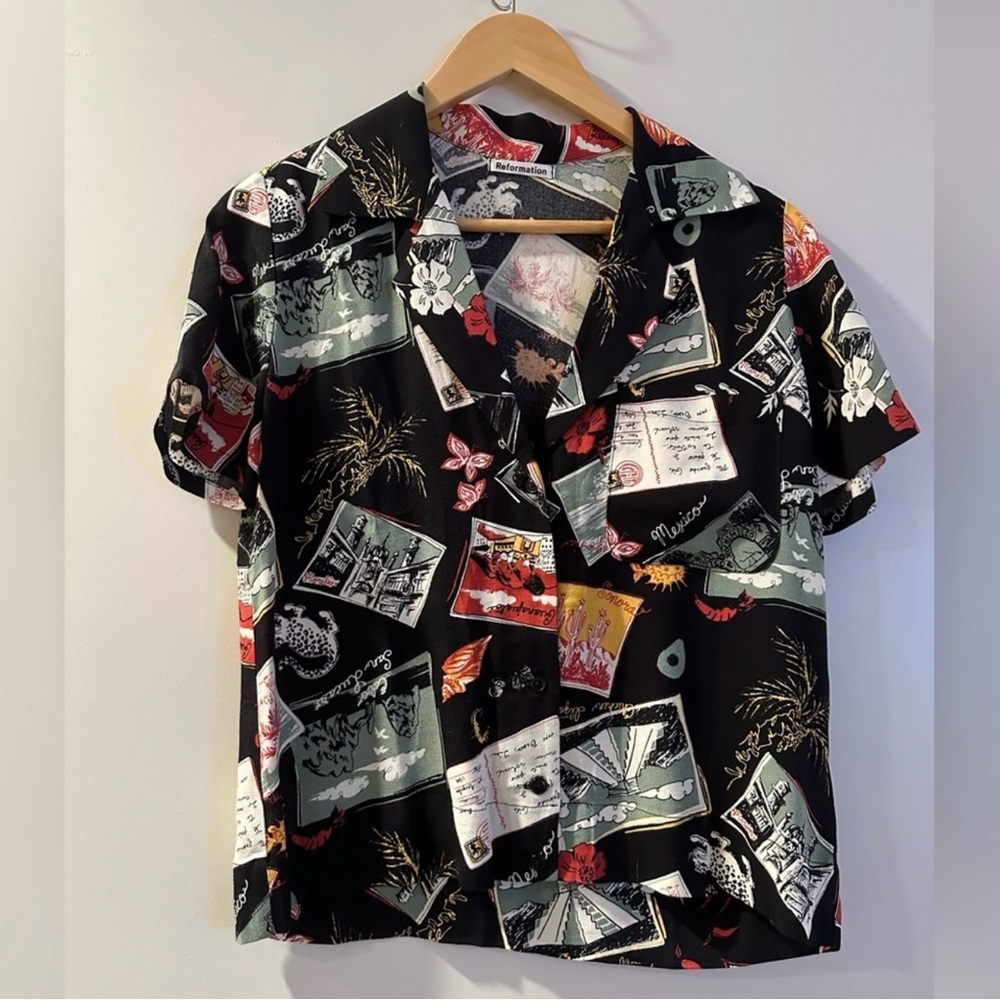 Reformation Black Multicolor Graphic Men's Shirt
